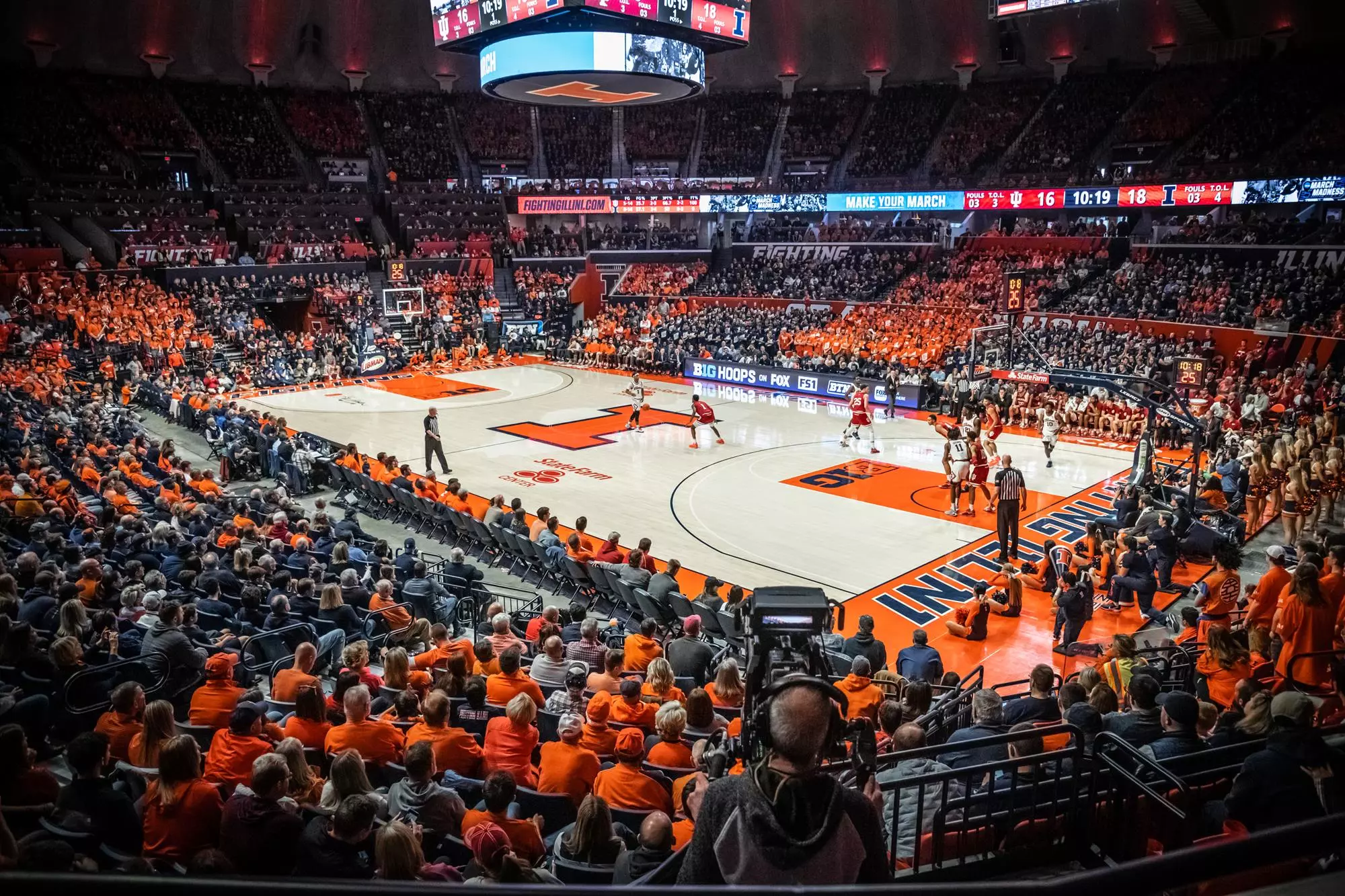 College basketball arena