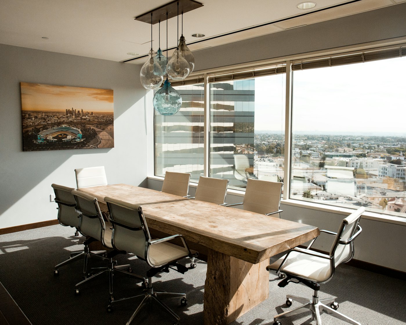Strategy meeting room overlooking the city
